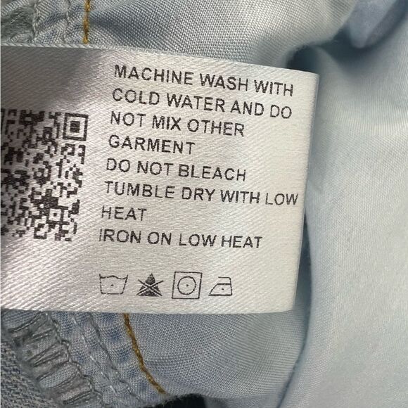 Cider Denim Shorts Sky Blue Pleated High Waist L Wide Leg Vibe - Picture 5 of 11